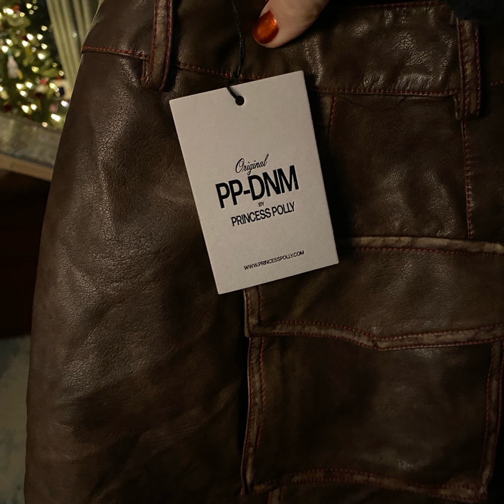 Princess Polly Faux Leather Brown Mini Skirt - Picture 8 of 8